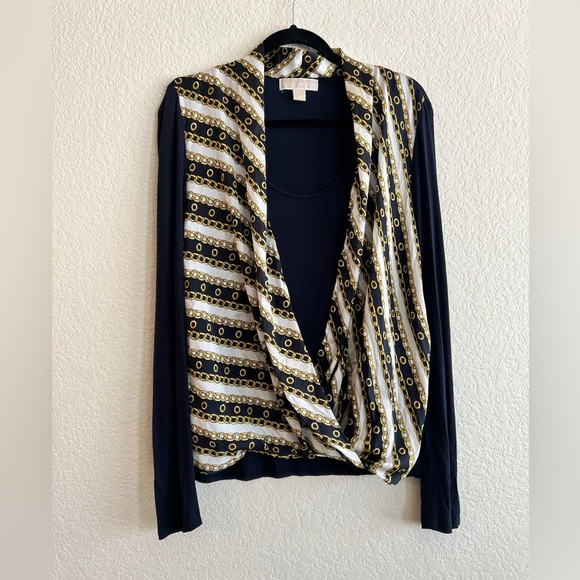 Michael Kors Top Faux Wrap Navy Long Sleeve
Lightweight Shirt Career - Picture 3 of 8